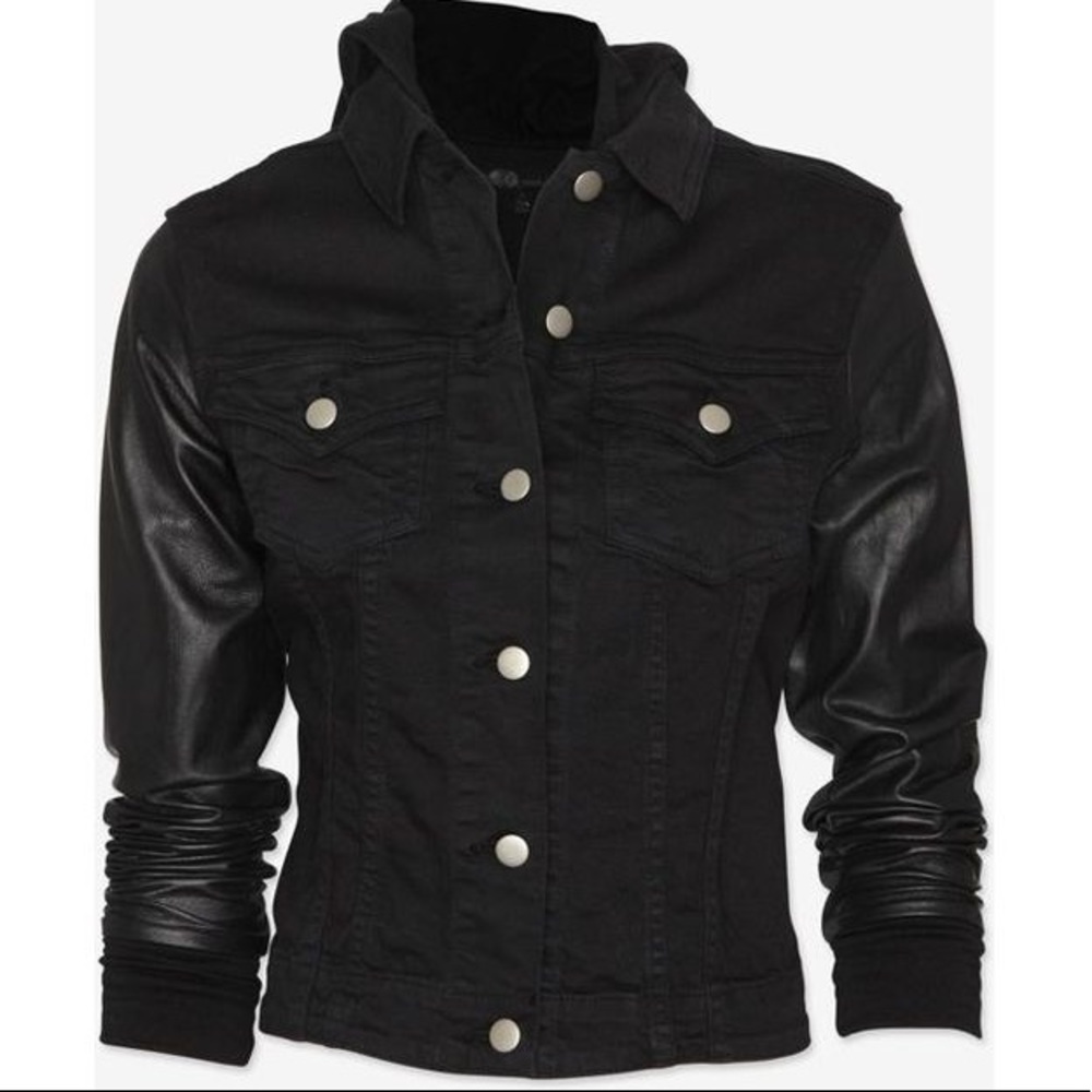 John Eshaya hooded denim jacket